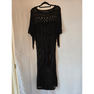 Women's Hera Black Crochet Maxi Dress